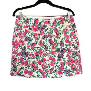 Yarn & Sea bright floral print on white stretchy skorts